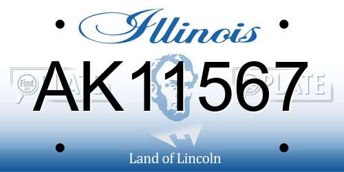AK11567 Illinois License Plate