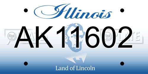 AK11602 Illinois License Plate