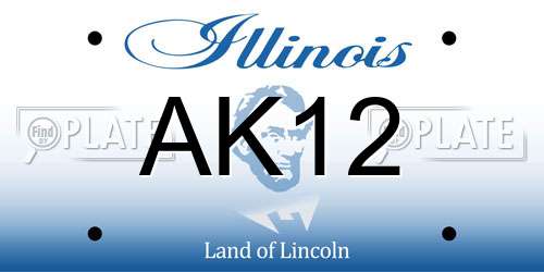 AK12 Illinois License Plate