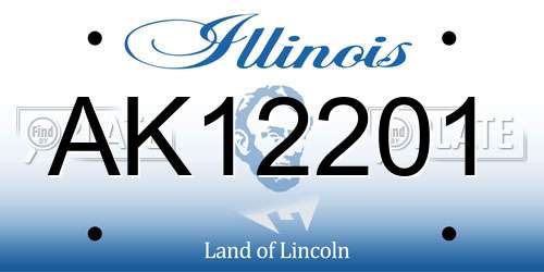 AK12201 Illinois License Plate