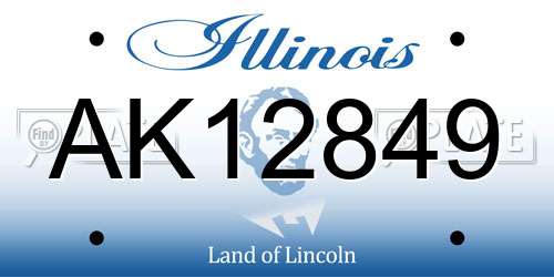 AK12849 Illinois License Plate