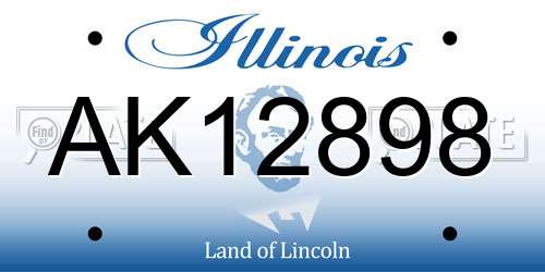 AK12898 Illinois License Plate