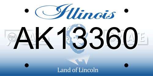AK13360 Illinois License Plate