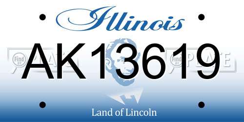 AK13619 Illinois License Plate