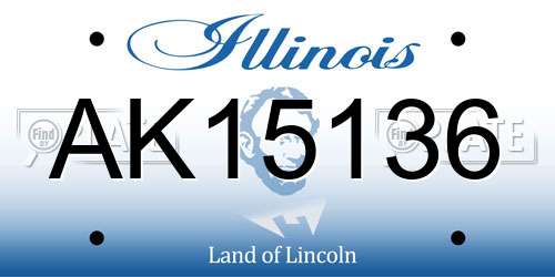 AK15136 Illinois License Plate