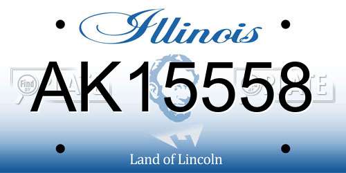 AK15558 Illinois License Plate