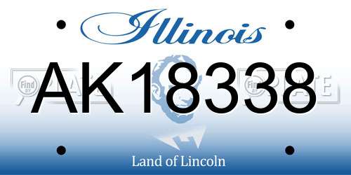 AK18338 Illinois License Plate