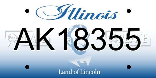 AK18355 Illinois License Plate