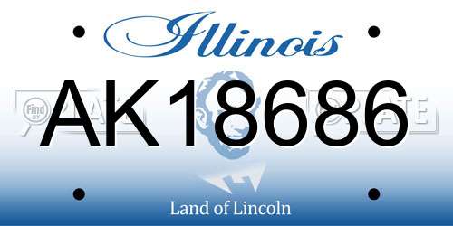 AK18686 Illinois License Plate