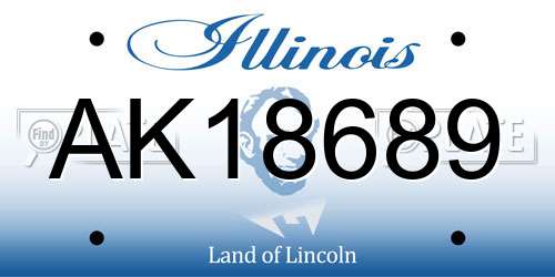 AK18689 Illinois License Plate
