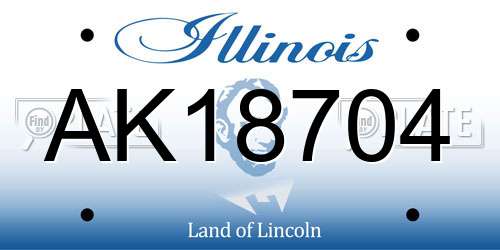AK18704 Illinois License Plate