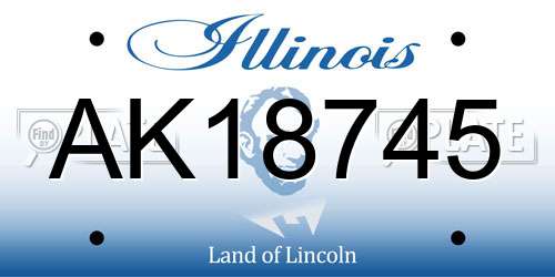 AK18745 Illinois License Plate