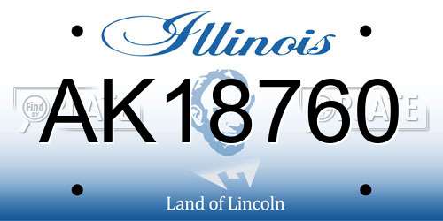 AK18760 Illinois License Plate