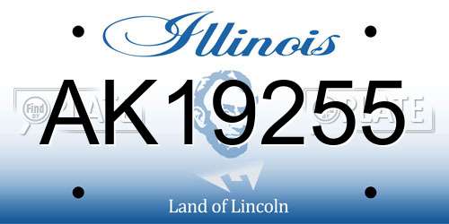 AK19255 Illinois License Plate