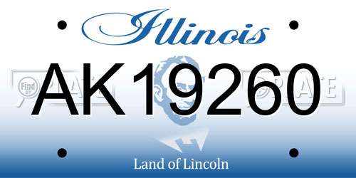 AK19260 Illinois License Plate