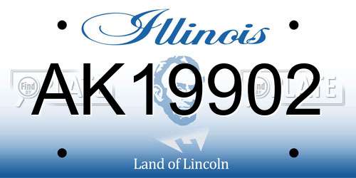 AK19902 Illinois License Plate