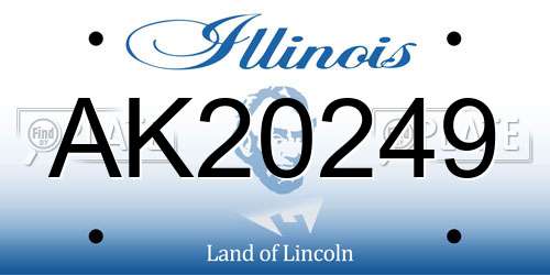 AK20249 Illinois License Plate