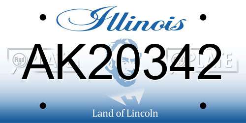AK20342 Illinois License Plate