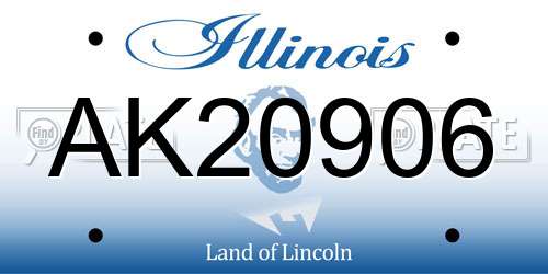 AK20906 Illinois License Plate