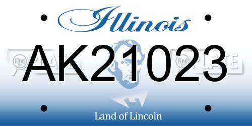 AK21023 Illinois License Plate