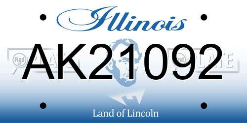 AK21092 Illinois License Plate