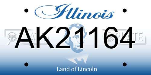 AK21164 Illinois License Plate