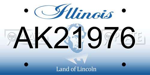 AK21976 Illinois License Plate