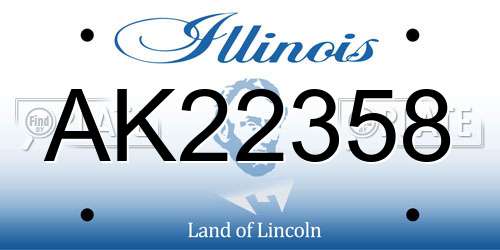 AK22358 Illinois License Plate
