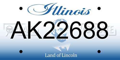 AK22688 Illinois License Plate