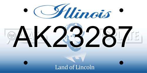 AK23287 Illinois License Plate