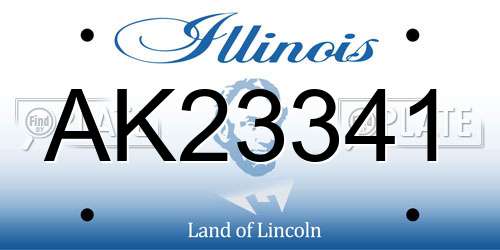 AK23341 Illinois License Plate