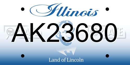 AK23680 Illinois License Plate