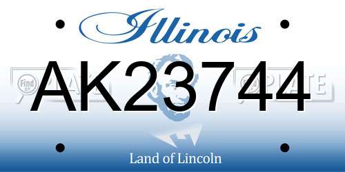 AK23744 Illinois License Plate