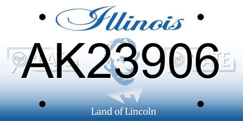 AK23906 Illinois License Plate