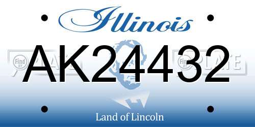 AK24432 Illinois License Plate