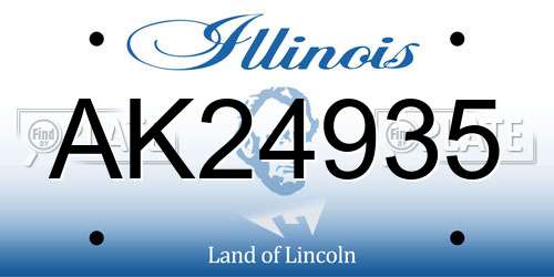 AK24935 Illinois License Plate