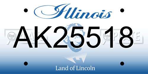 AK25518 Illinois License Plate