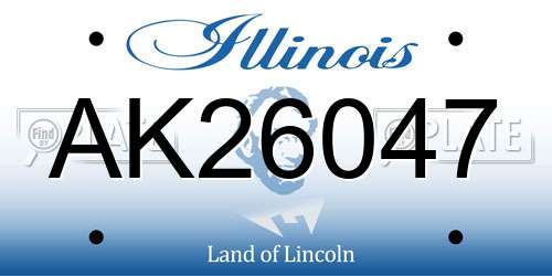 AK26047 Illinois License Plate