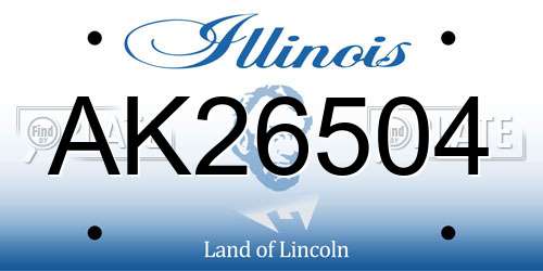 AK26504 Illinois License Plate