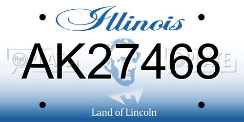 AK27468 Illinois License Plate