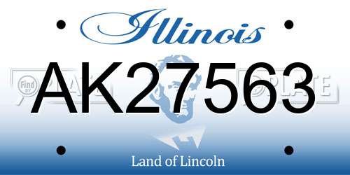 AK27563 Illinois License Plate