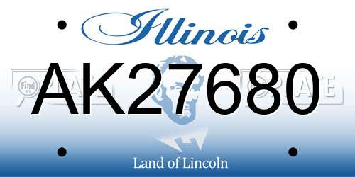 AK27680 Illinois License Plate