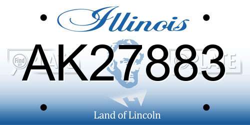 AK27883 Illinois License Plate