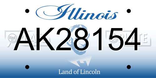 AK28154 Illinois License Plate