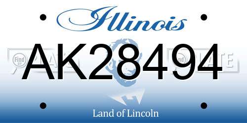 AK28494 Illinois License Plate