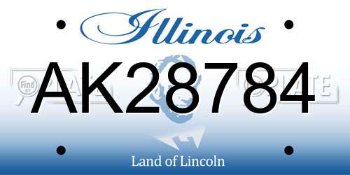 AK28784 Illinois License Plate