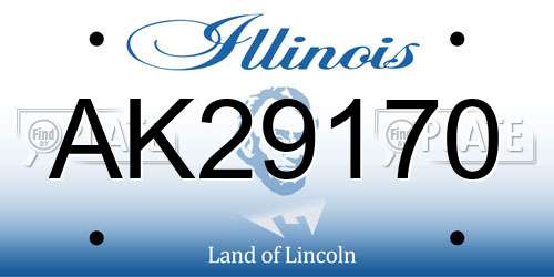 AK29170 Illinois License Plate