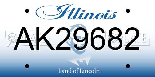 AK29682 Illinois License Plate