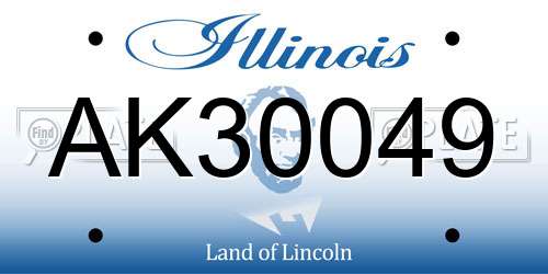 AK30049 Illinois License Plate