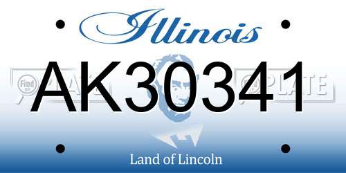 AK30341 Illinois License Plate